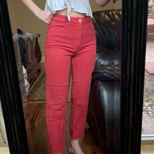 red straight-leg jeans - abercrombie